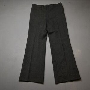 Vtg Bespoke 34x32 Gray Herringbone Wool Tweed Bootcut Dress Mens Pants